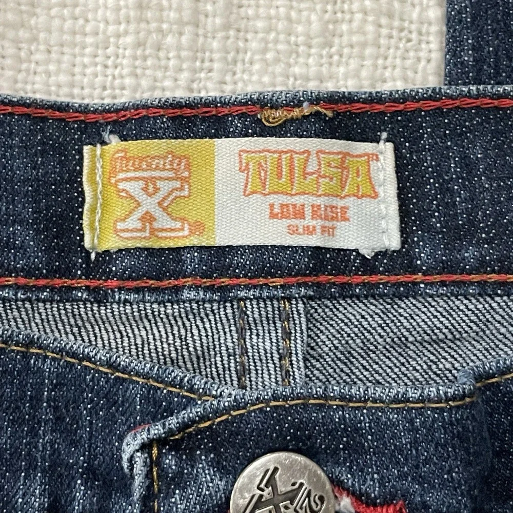 Wrangler Jeans Womens 11/12 32 Tulsa Rise Slim‎ Fit Dark Wash Stretch Denim
